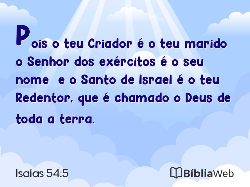 Isaías 54:5 em imagem para compartilhar