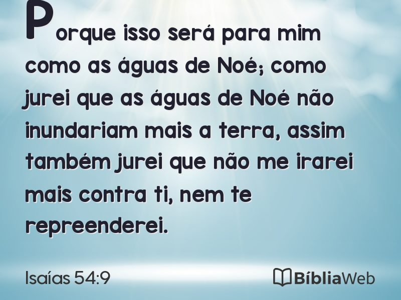 Isaías 54:9 em imagem para compartilhar