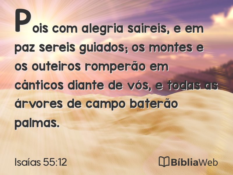 Isaías 55:12 em imagem para compartilhar