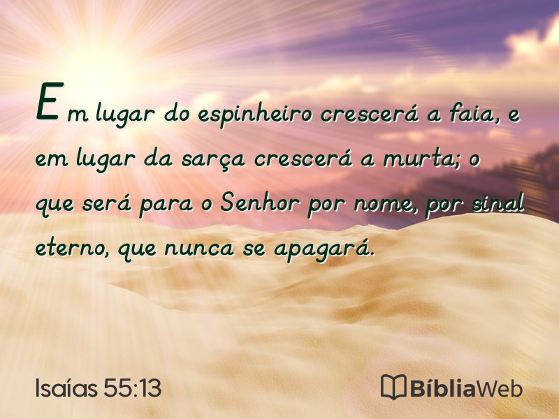 Isaías 55:13 em imagem para compartilhar