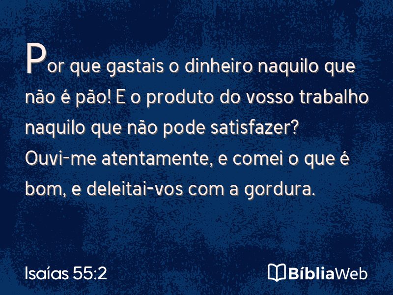 Isaías 55:2 em imagem para compartilhar