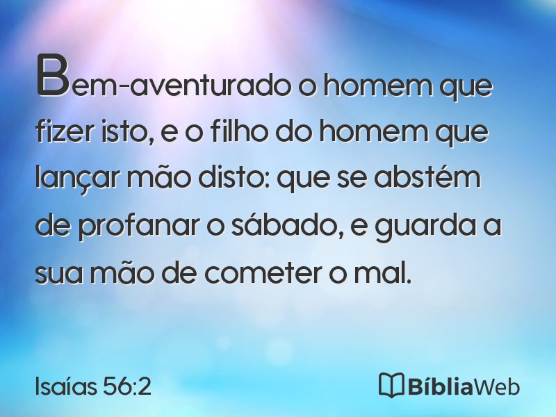 Isaías 56:2 em imagem para compartilhar