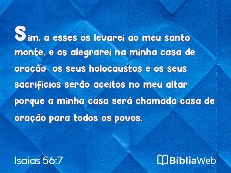 Isaías 56:7 em imagem para compartilhar