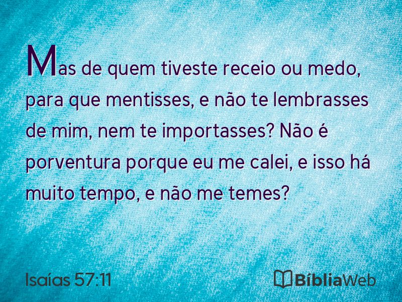 Isaías 57:11 em imagem para compartilhar