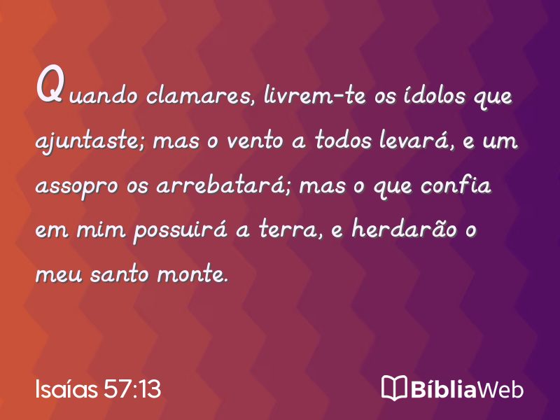 Isaías 57:13 em imagem para compartilhar