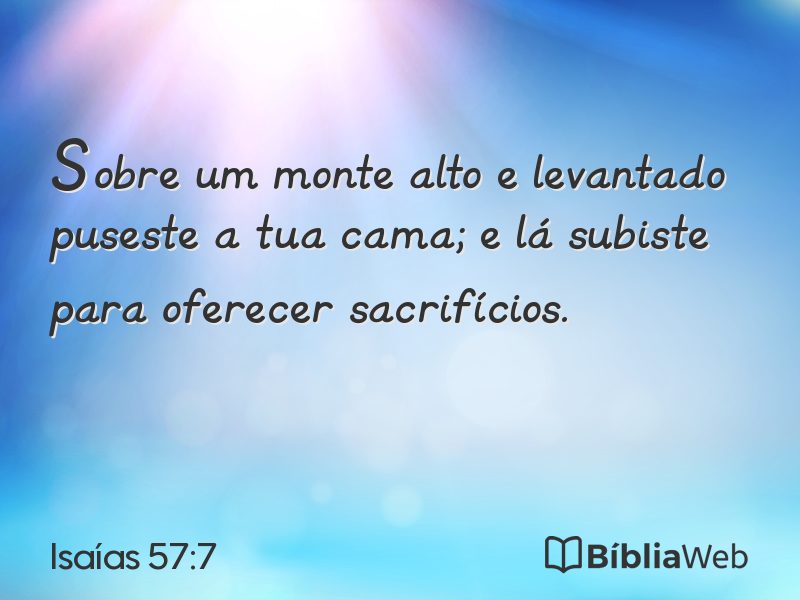 Isaías 57:7 em imagem para compartilhar