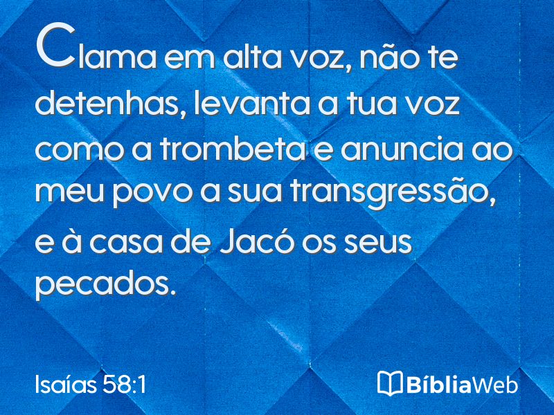 Isaías 58:1 em imagem para compartilhar
