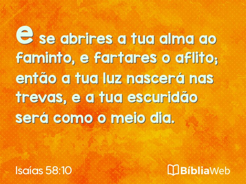 Isaías 58:10 em imagem para compartilhar