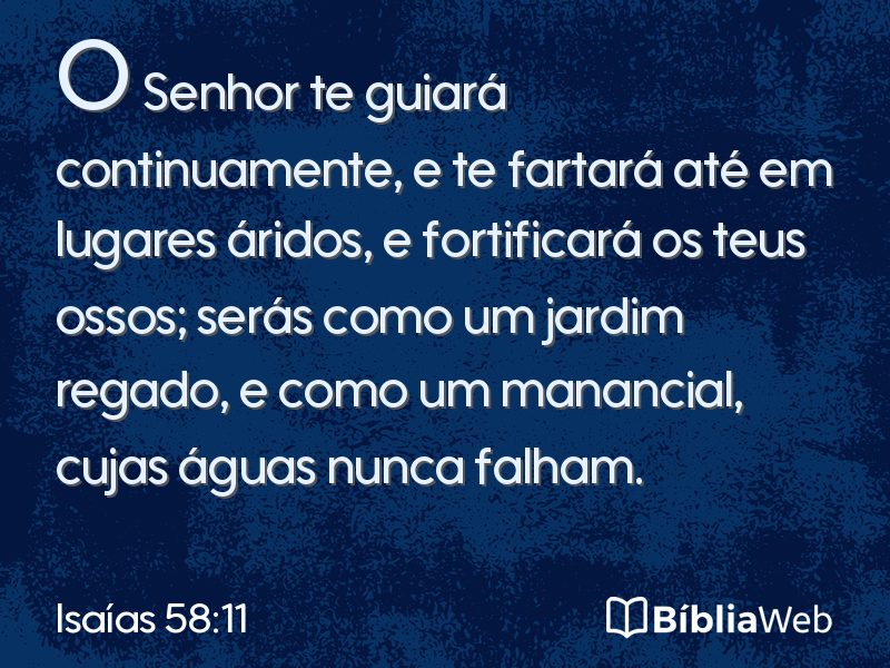 Isaías 58:11 em imagem para compartilhar