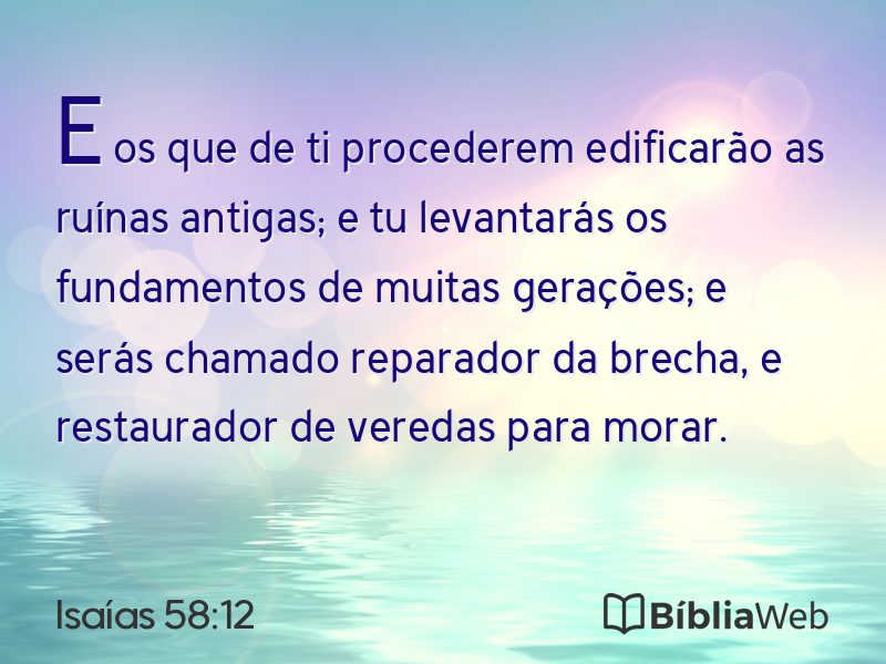 Isaías 58:12 em imagem para compartilhar