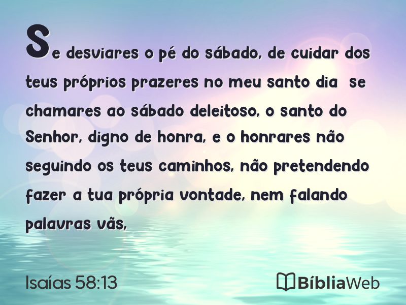 Isaías 58:13 em imagem para compartilhar