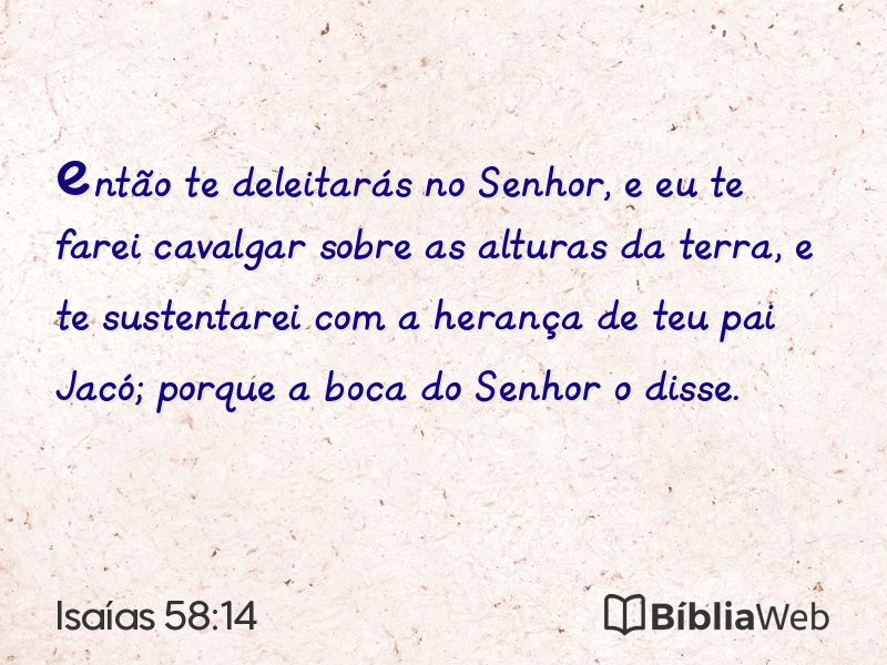 Isaías 58:14 em imagem para compartilhar