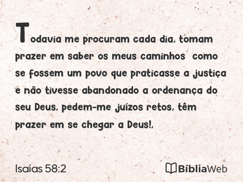 Isaías 58:2 em imagem para compartilhar