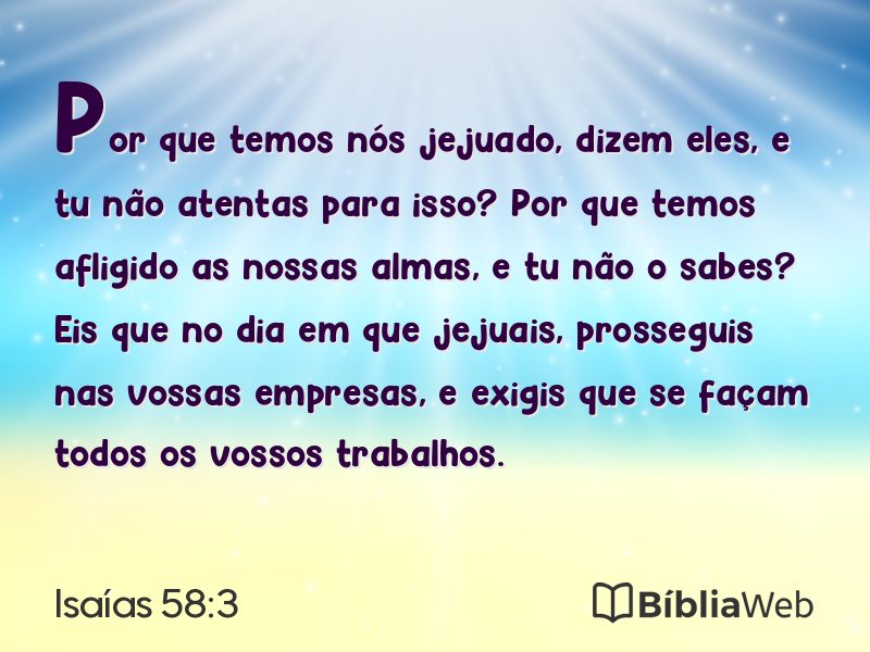Isaías 58:3 em imagem para compartilhar