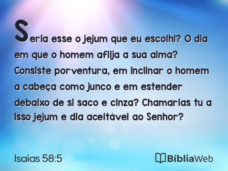Isaías 58:5 em imagem para compartilhar