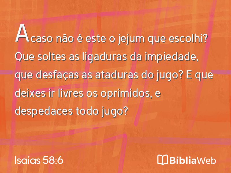 Isaías 58:6 em imagem para compartilhar