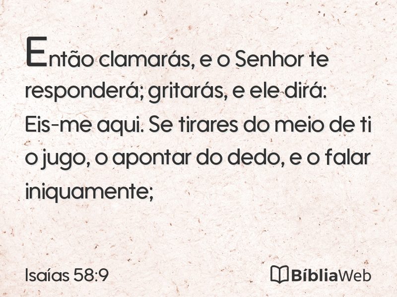 Isaías 58:9 em imagem para compartilhar
