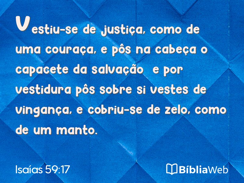 Isaías 59:17 em imagem para compartilhar