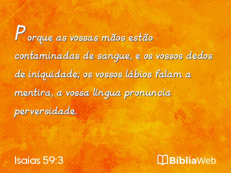 Isaías 59:3 em imagem para compartilhar