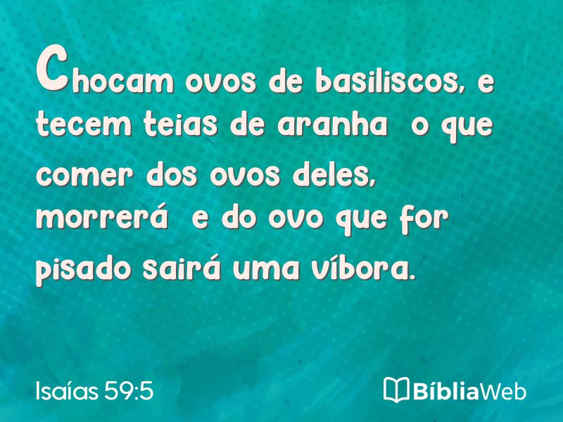 Isaías 59:5 em imagem para compartilhar