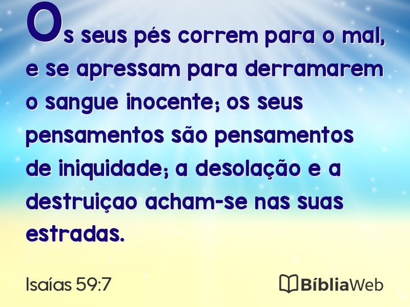 Isaías 59:7 em imagem para compartilhar