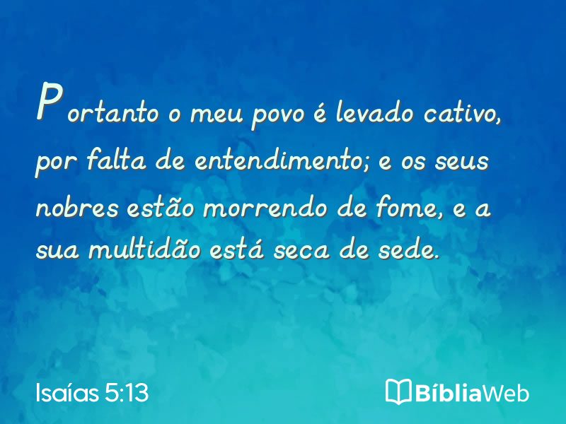 Isaías 5:13 em imagem para compartilhar