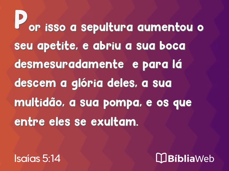 Isaías 5:14 em imagem para compartilhar