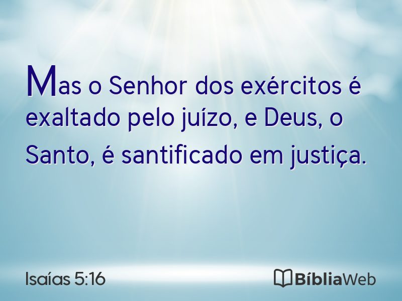 Isaías 5:16 em imagem para compartilhar
