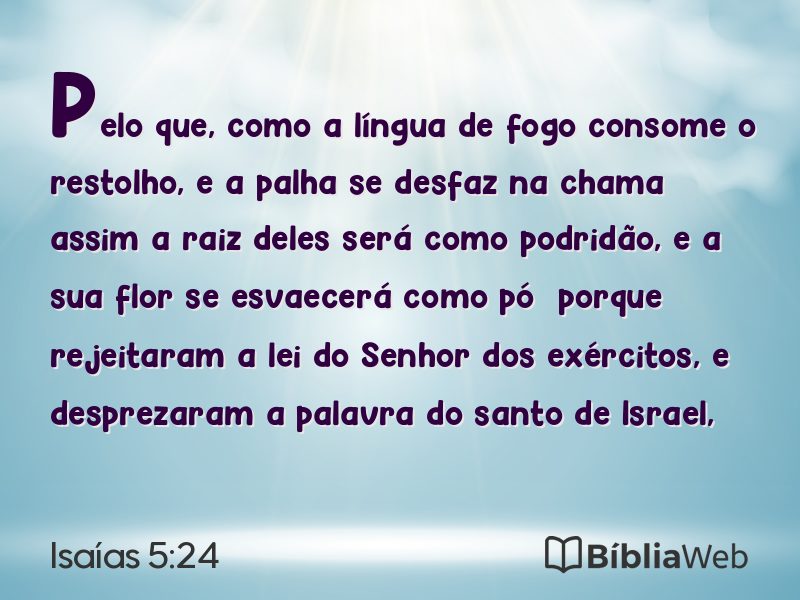 Isaías 5:24 em imagem para compartilhar