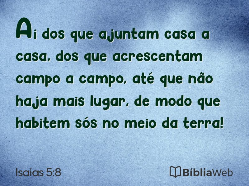 Isaías 5:8 em imagem para compartilhar