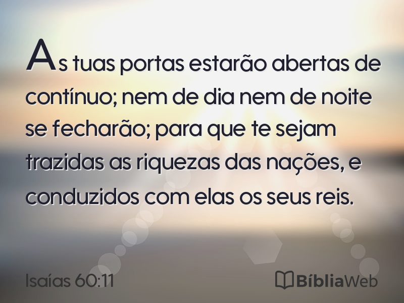 Isaías 60:11 em imagem para compartilhar