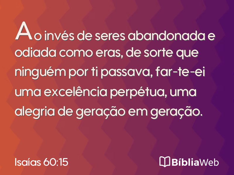 Isaías 60:15 em imagem para compartilhar