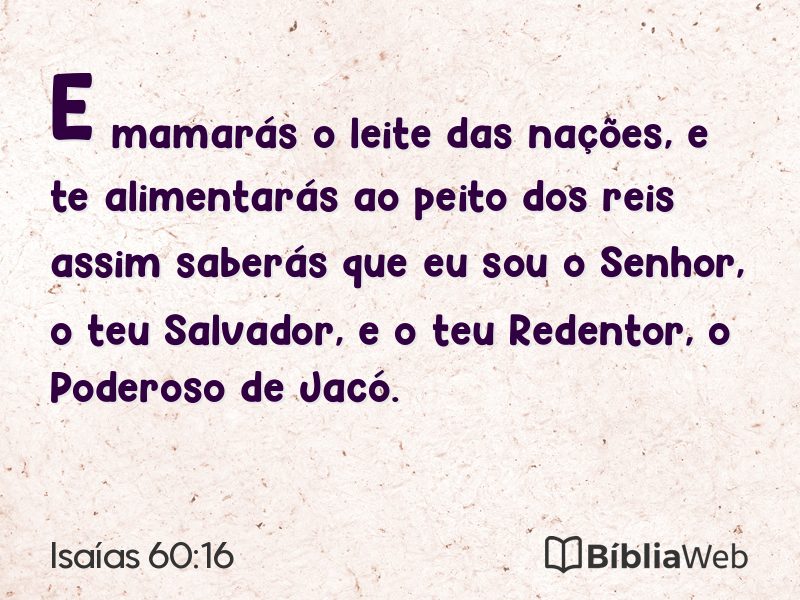 Isaías 60:16 em imagem para compartilhar