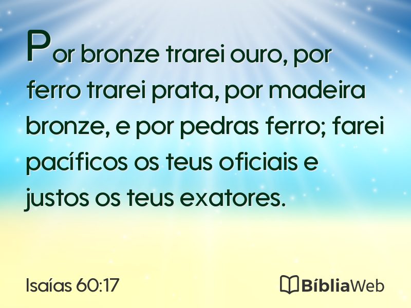 Isaías 60:17 em imagem para compartilhar