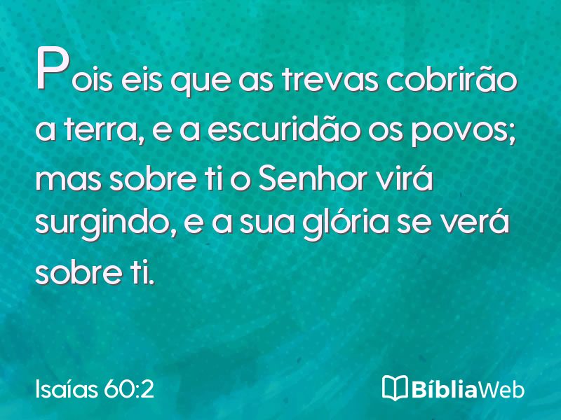 Isaías 60:2 em imagem para compartilhar