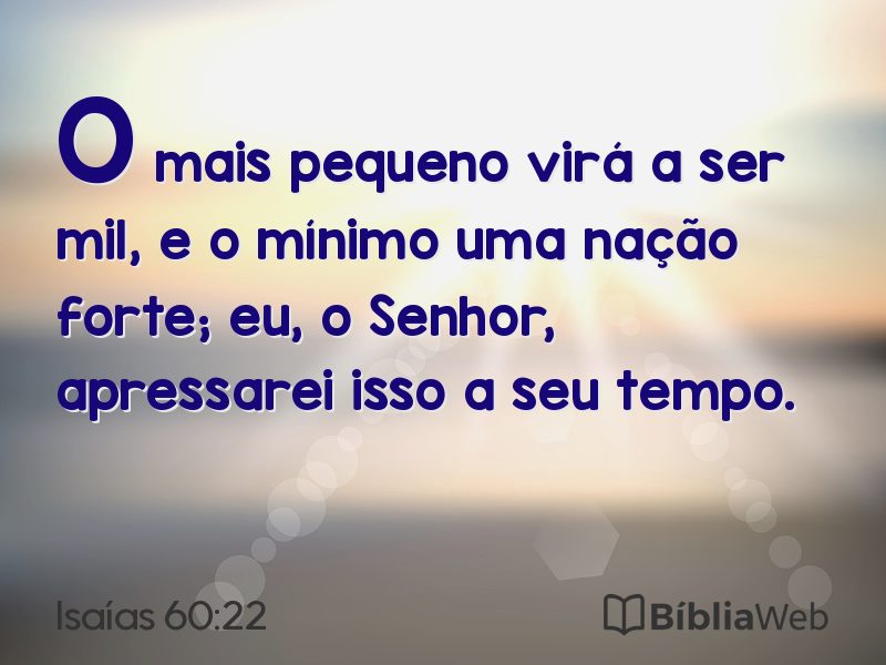 Isaías 60:22 em imagem para compartilhar