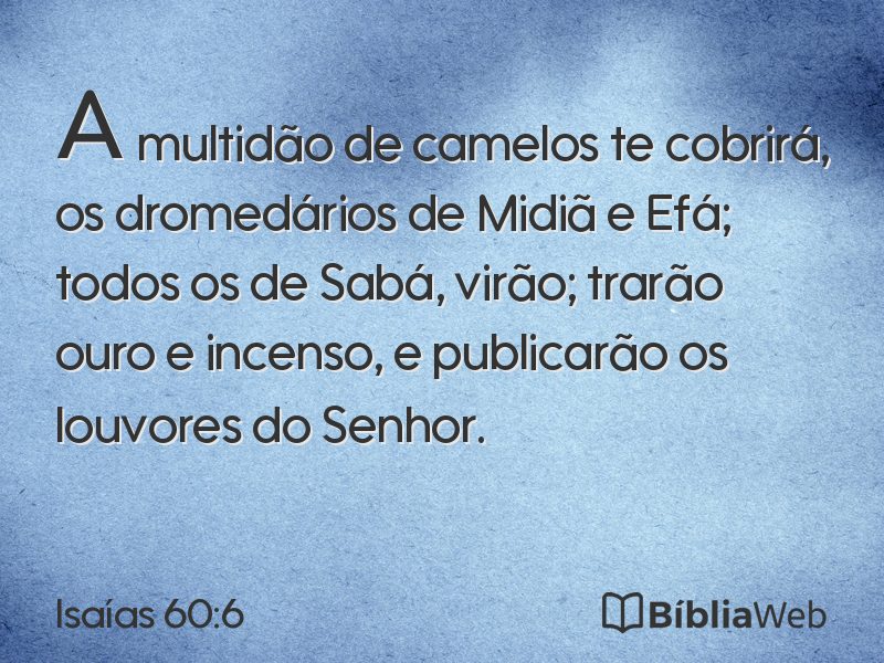 Isaías 60:6 em imagem para compartilhar
