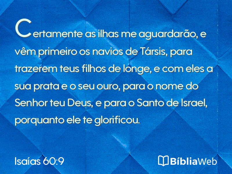 Isaías 60:9 em imagem para compartilhar