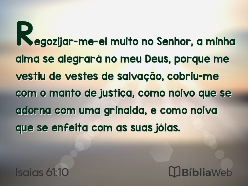 Isaías 61:10 em imagem para compartilhar