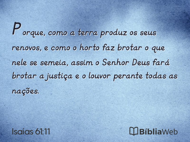 Isaías 61:11 em imagem para compartilhar