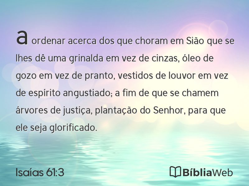 Isaías 61:3 em imagem para compartilhar