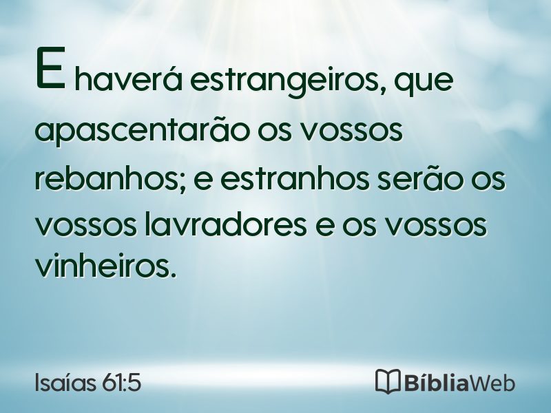 Isaías 61:5 em imagem para compartilhar