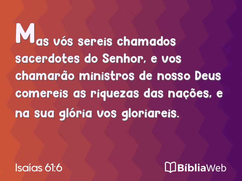 Isaías 61:6 em imagem para compartilhar