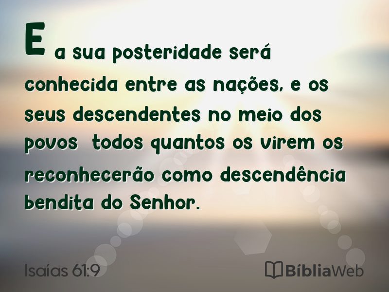 Isaías 61:9 em imagem para compartilhar