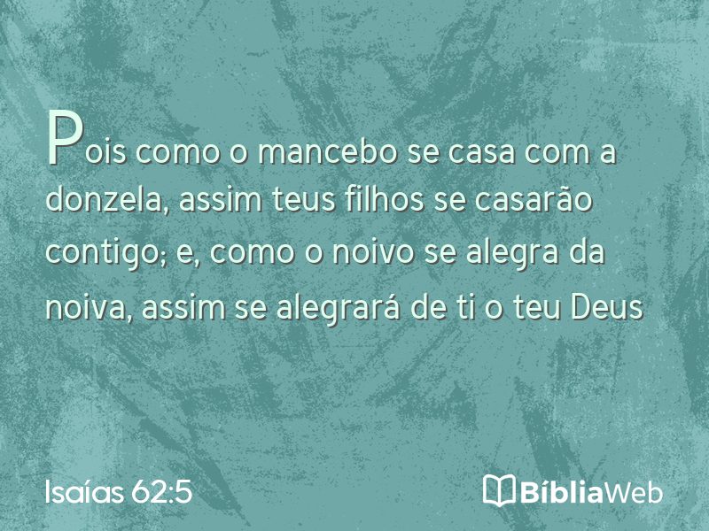 Isaías 62:5 em imagem para compartilhar