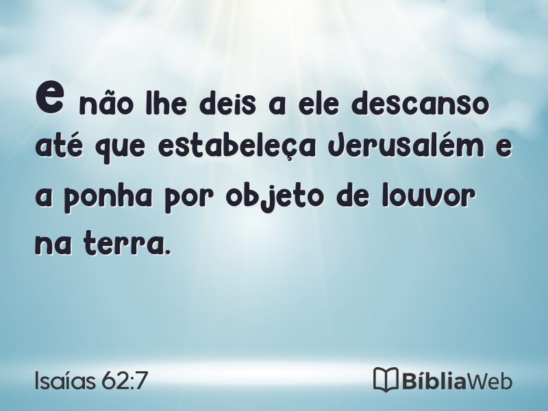 Isaías 62:7 em imagem para compartilhar
