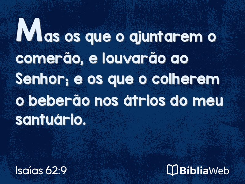 Isaías 62:9 em imagem para compartilhar