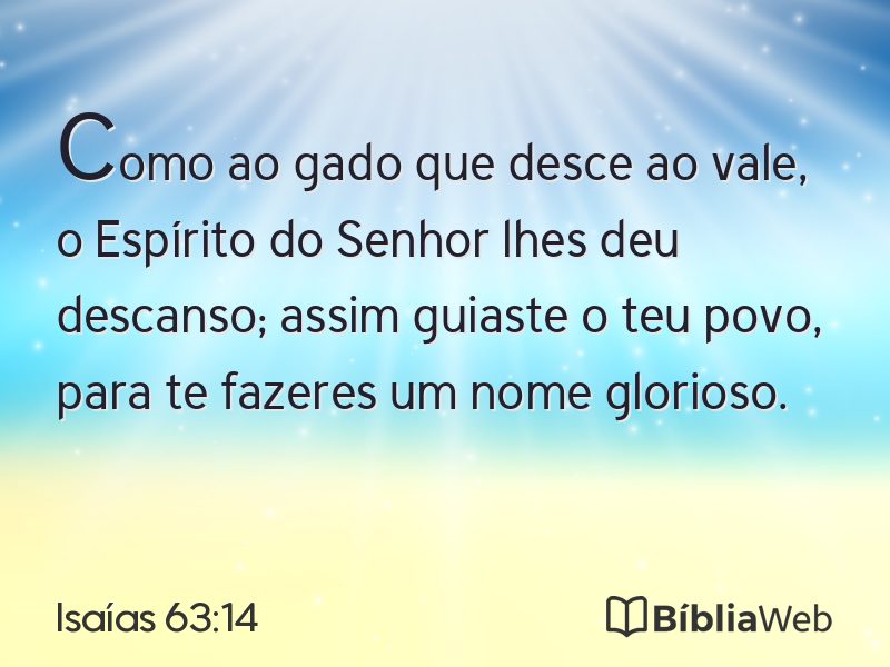 Isaías 63:14 em imagem para compartilhar