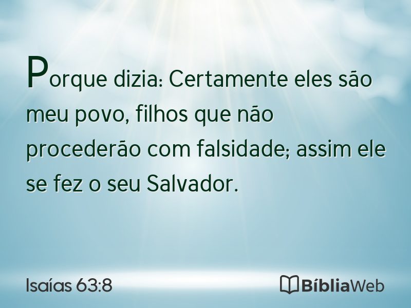 Isaías 63:8 em imagem para compartilhar