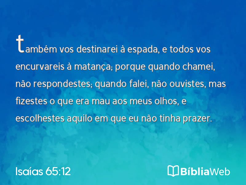 Isaías 65:12 em imagem para compartilhar
